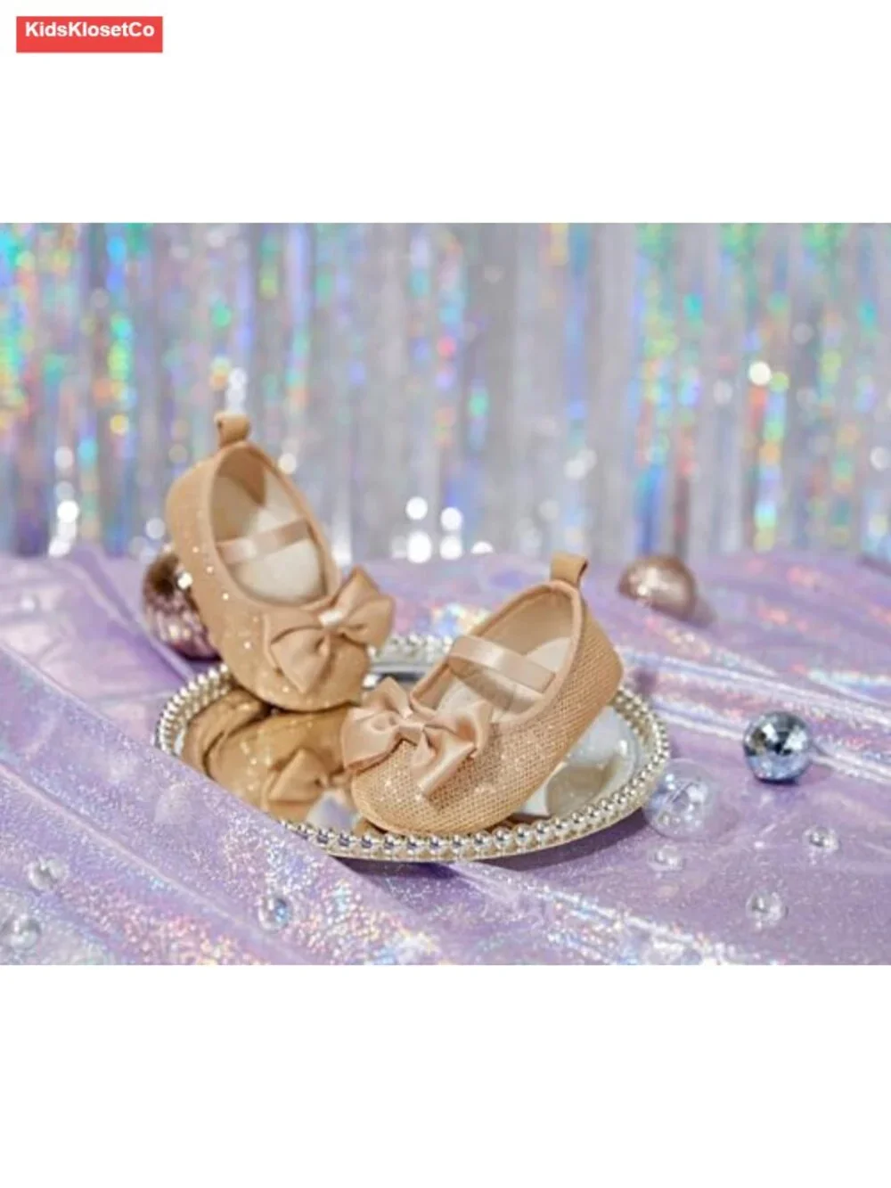 Baby Girl Mary Jane Flats - Soft Rubber Sole Non-Slip Wedding Shoes